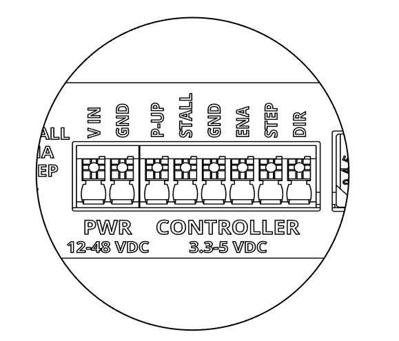 Dyze Stepper Driver PWR and Controller Connectors