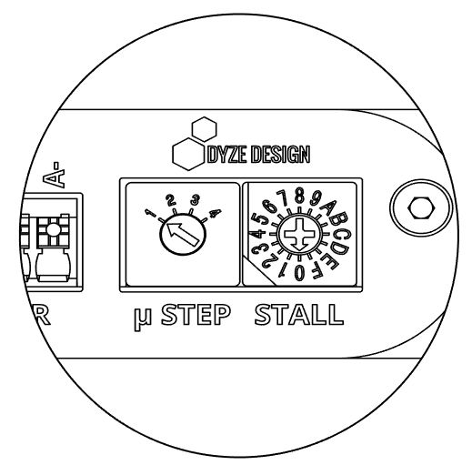 Dyze Stepper Driver uStep and Stall switches